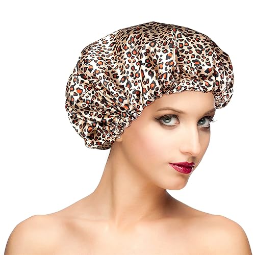Shower Cap for Women, Oversized Waterproof Women Shower Caps, Extra Large Shower Cap Designed for all Hair Lengths with PEVA Lining & Adjustable Beauty & Personal Care Fishent