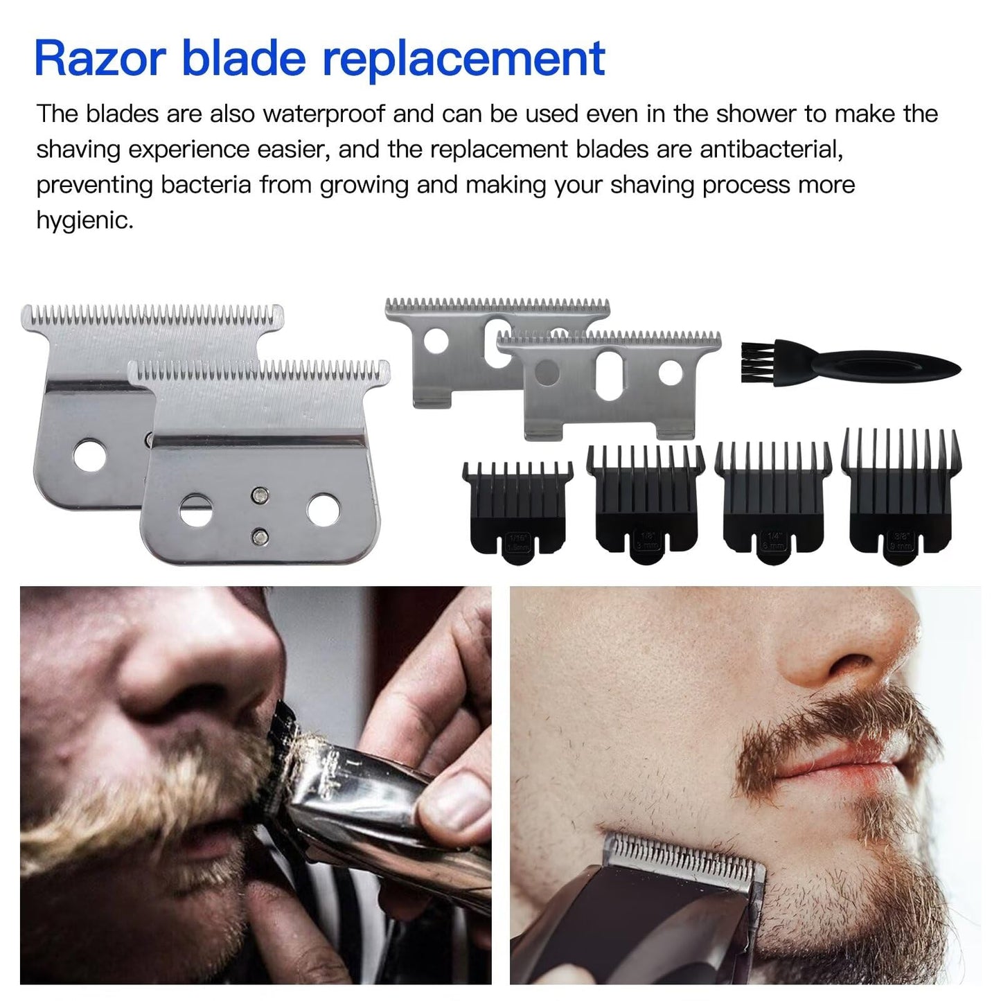 BATEMEN W Durable Replacement 2PCss #04710 Blade T Liner Clipper Fit for Andis GTX GTO GO & for Andis Blackouts & for Andis T Outliner (Silver) Beauty and Personal Care BATEMEN W
