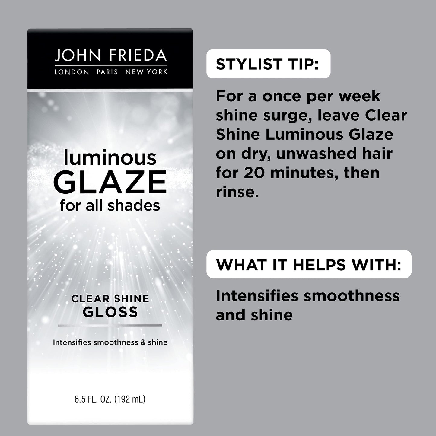 John Frieda Luminous Glaze Clear Shine Gloss, Anti-Fade, Color Enriching Gloss, Safe for Color Treated Hair, 6.5 Ounces Beauty & Personal Care John Frieda