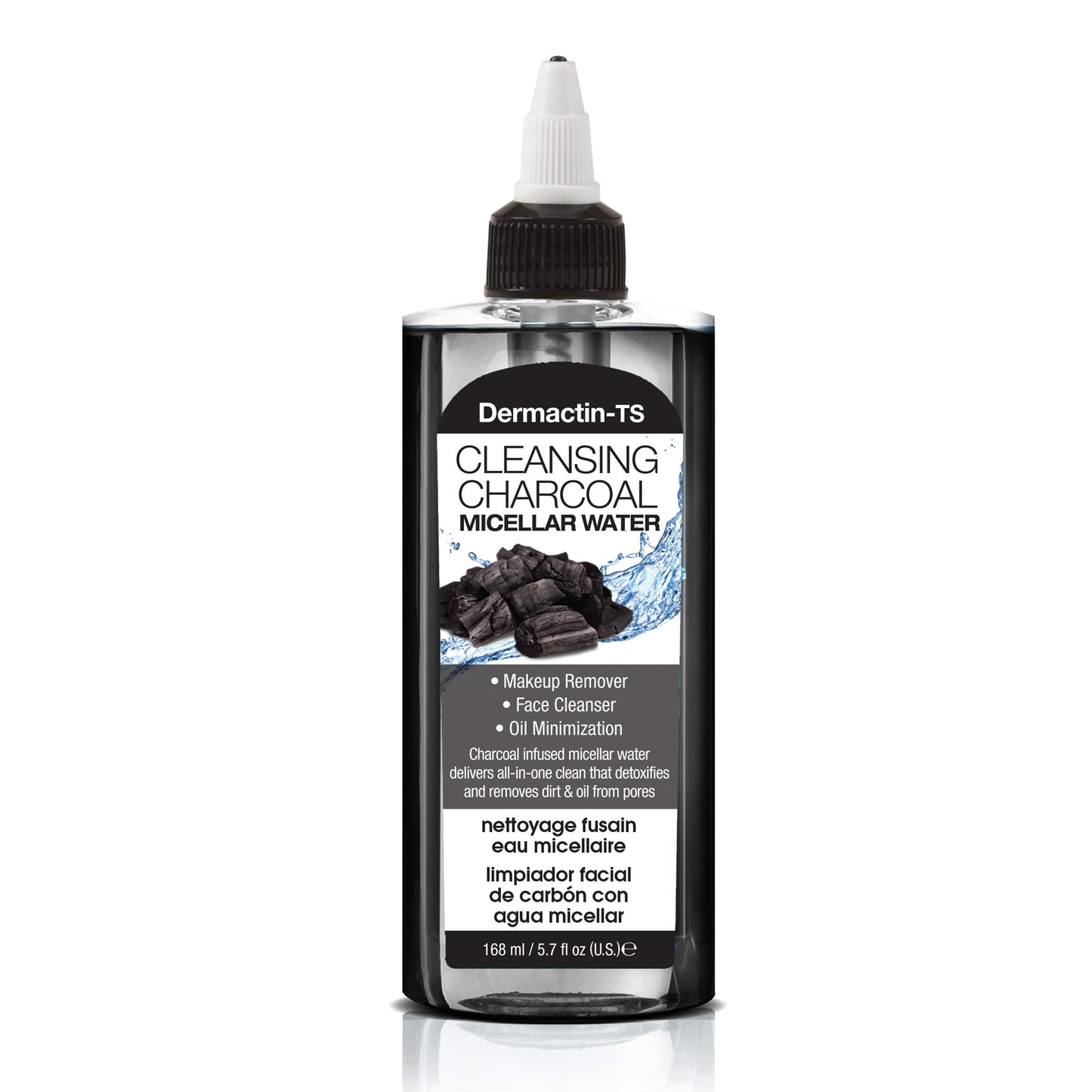 Dermactin-TS Cleansing Charcoal Micellar Water Makeup Remover - Face Cleanser and Oil Minimizer 5.7 Ounce Beauty & Personal Care Dermactin