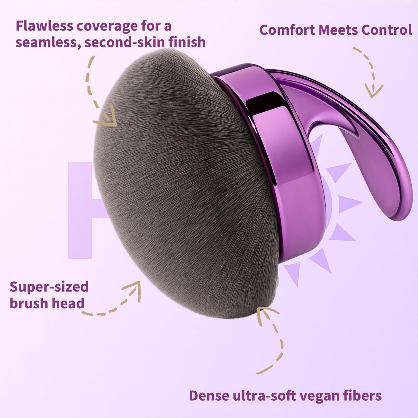 Blend & Blur Ultra Large Body Makeup Brush For Self Tanner, 5.11inch Wide-headed Kabuki Brush, Leg Makeup &Bronzer Self Tan Applicator Provides Beauty and Personal Care Hoostee