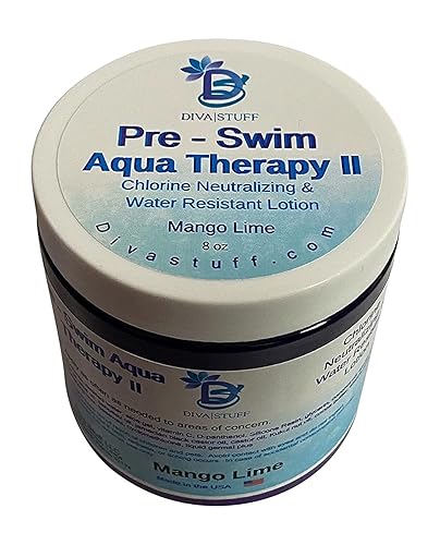 Diva Stuff Pre-Swim Aqua Therapy Chlorine Neutralizing Body Lotion, Protects Skin From Chlorine and Salt Water (Mango Lime Water Resistant) Beauty & Personal Care Diva Stuff