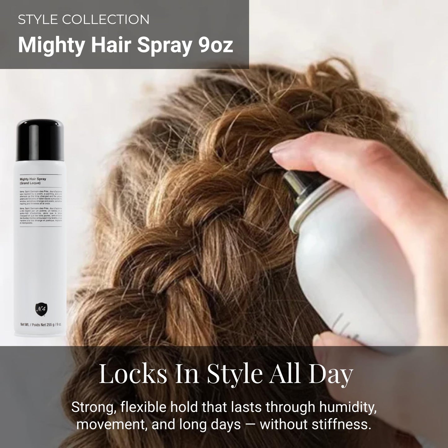 Number 4 Mighty Hair Spray. Hair Spray for Women and Men. Flexible & Weightless Formula. Non-Flaking, Brushable, 9 oz Beauty & Personal Care Number 4