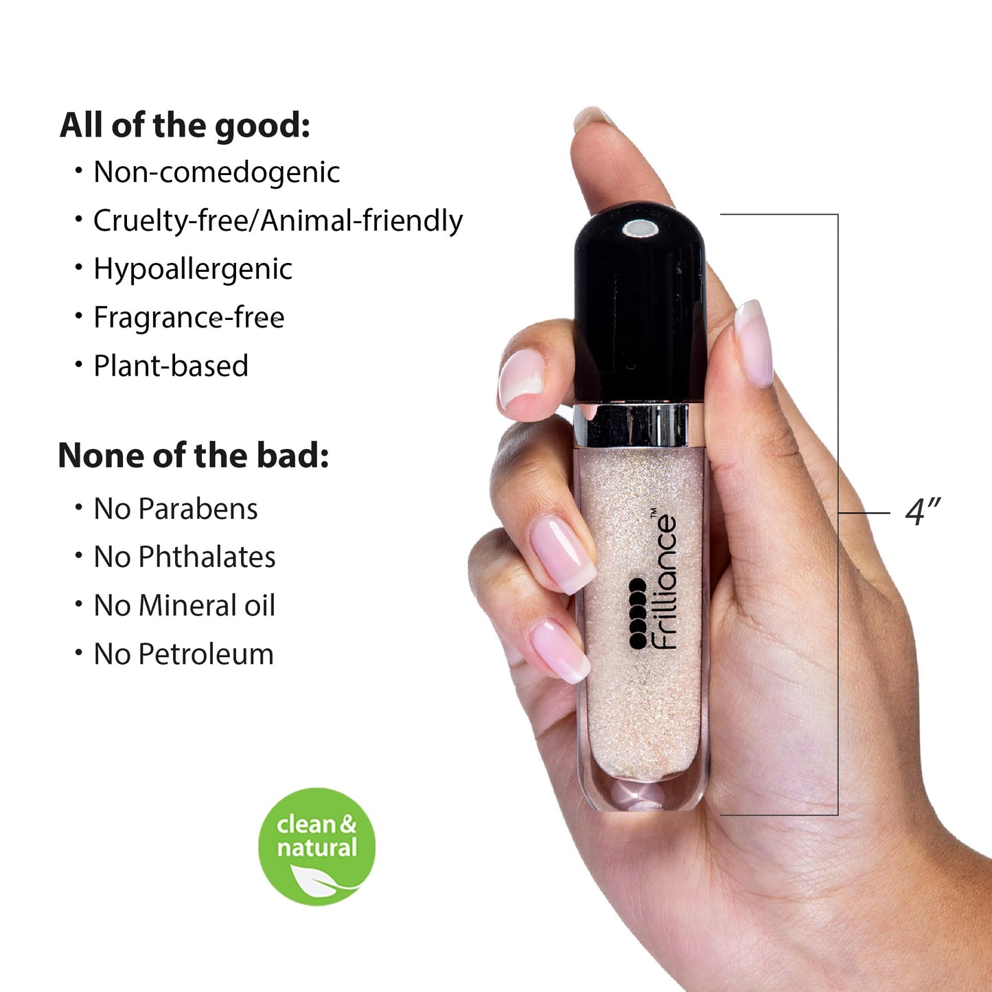 Frilliance Moisturizing Natural Lip Gloss for Teens, Cruelty Free Hypoallergenic All Skin Types, 8 ml / .28 fl oz (Pearly Y2K) Beauty & Personal Care Frilliance
