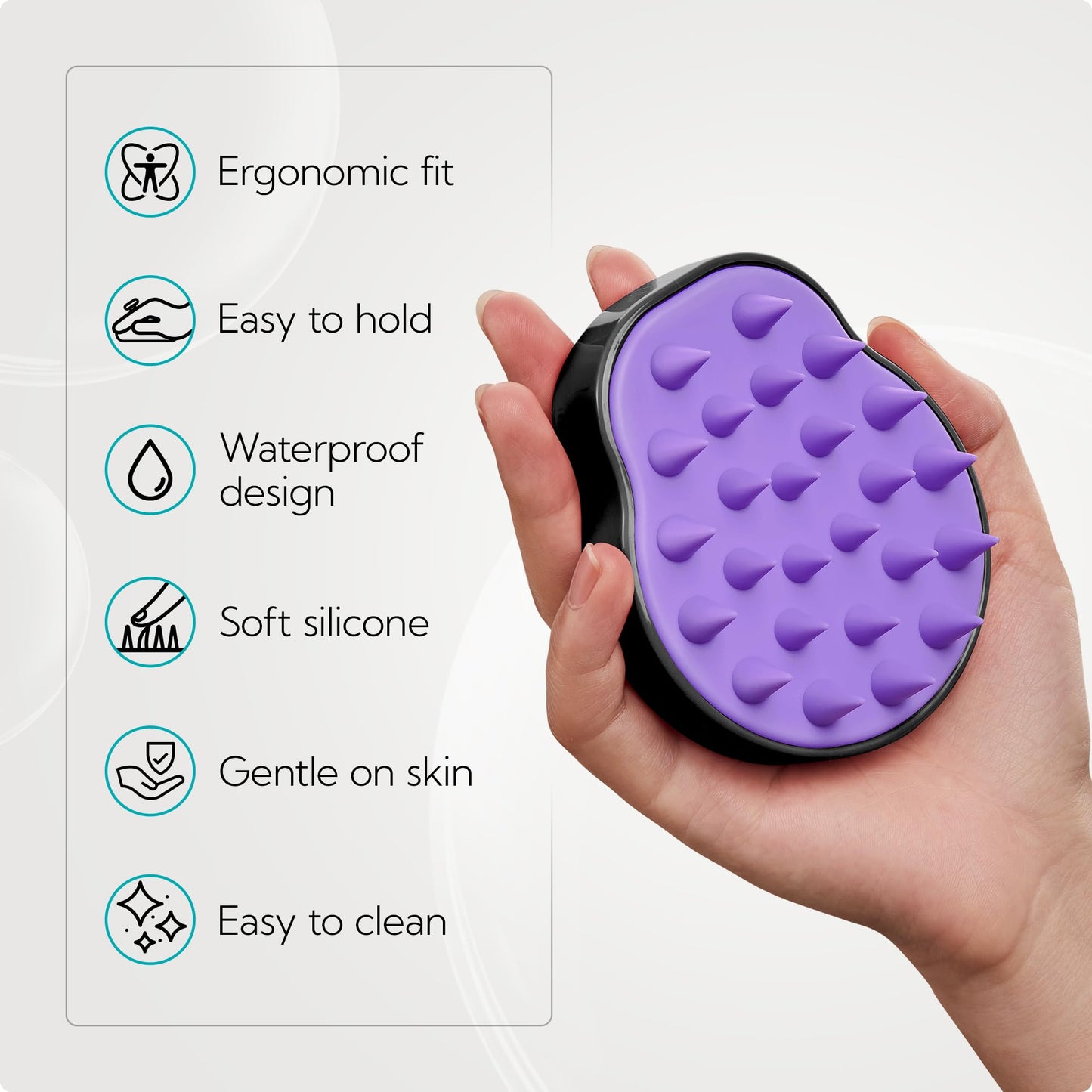 HEETA Hair Scalp Massager Shampoo Brush 2 Pack, Soft Silicone Bristles to Remove Dandruff, Waterproof Hair Scrubber for Both Wet Dry Use, Suitable Beauty & Personal Care HEETA