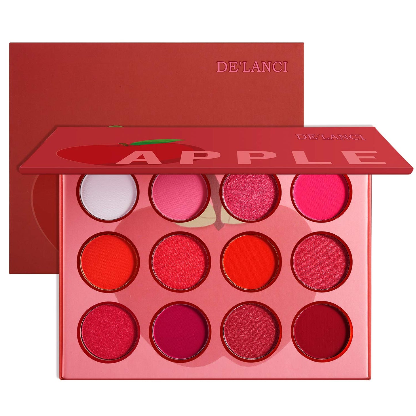 Red Pink Eyeshadow Palette, DE’LANCI Professional Matte Shimmer High Pigmented 12 Colors Eye Shadow Makeup Pallet, Waterproof Blendable Small Beauty & Personal Care ecofavor