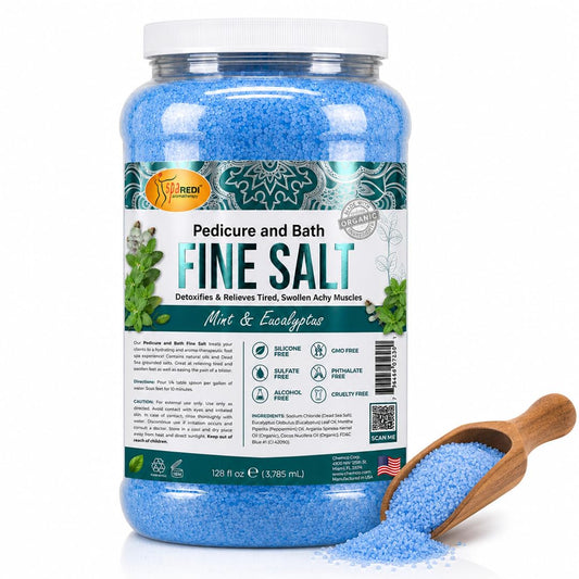SPA REDI - Detox Foot Soak Pedicure and Bath Fine Salt, Mint and Eucalyptus, 128 Oz - Made with Dead Sea Salts, Argan Oil, Coconut Oil, and Essential Beauty and Personal Care SPA REDI