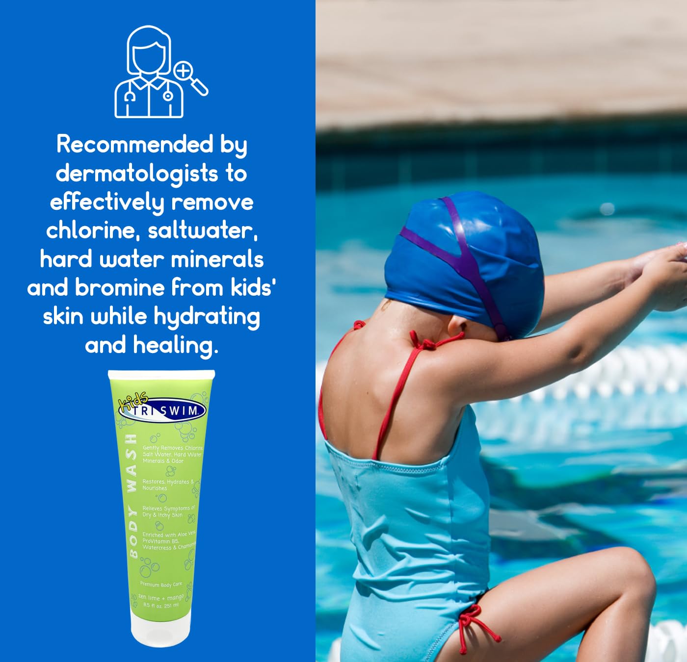 Triswim Kids Scented Body Wash After Swimmer Skincare, Chlorine Removal, Soothes and Moisturizes Skin, Relieves Symptoms Eczema & Dry Skin Beauty & Personal Care TRISWIM
