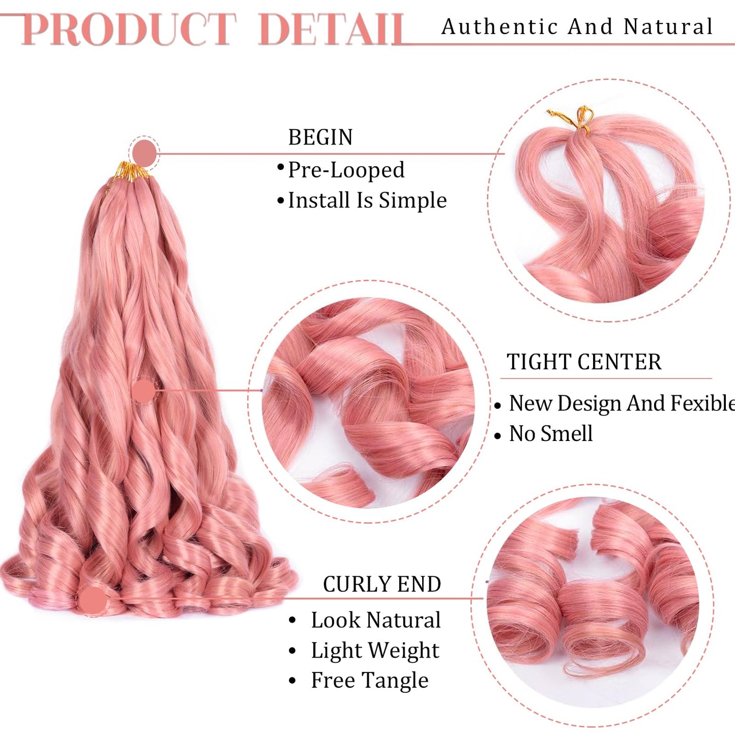 Ombre Pink French Curl Braiding Hair 16 Inch 75g/Pack Curly Crochet Hair Beauty and Personal Care Luoyudu