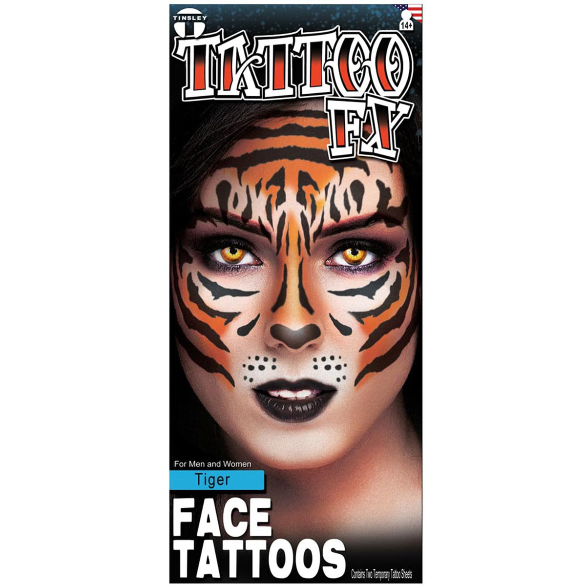 Tinsley Transfers Tiger Face Tattoo Standard