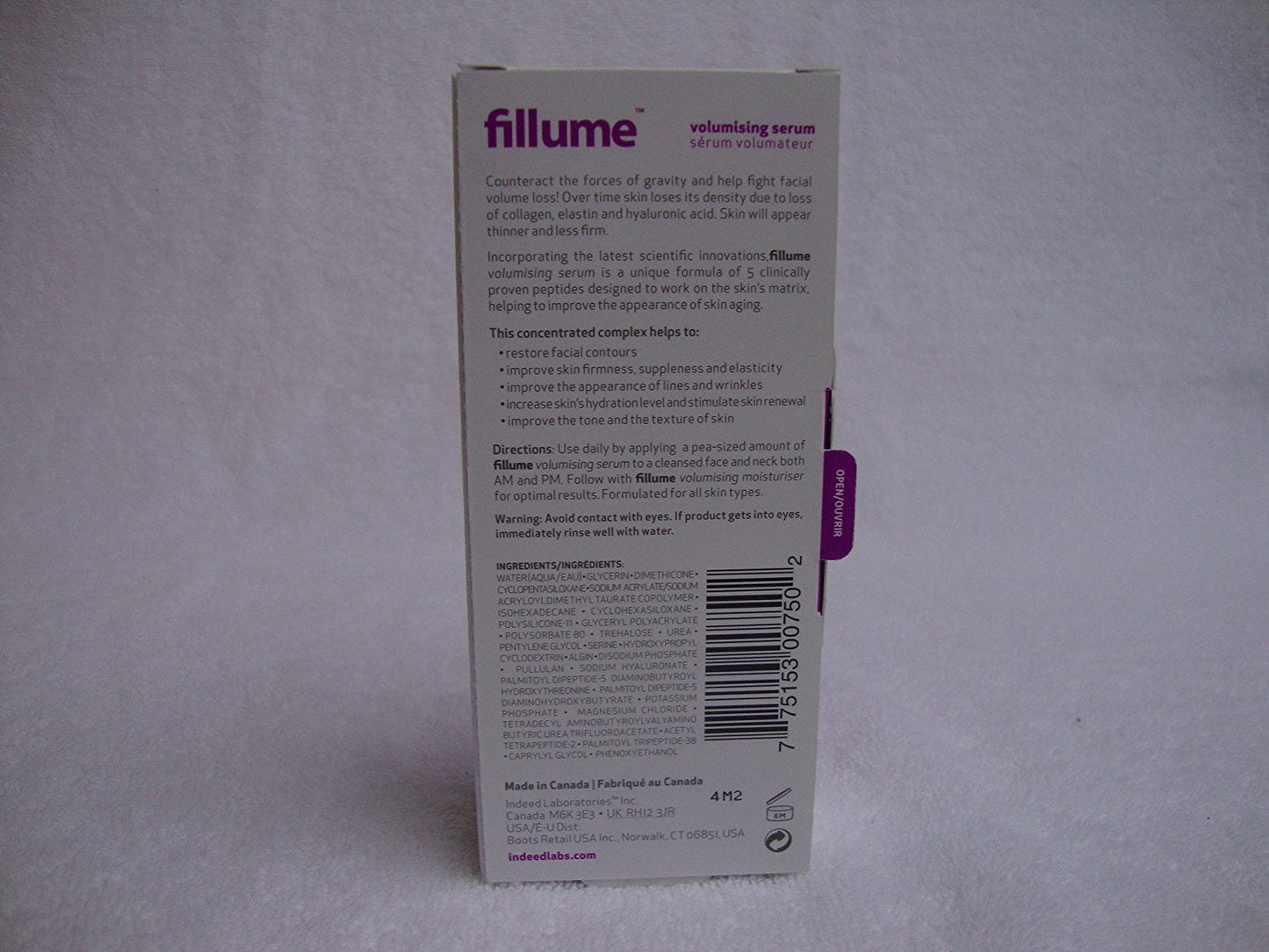 Indeed Laboratories FILLUME Volumising Plumping Serum Multi-Peptide Formula 30 ml (1 fl oz) Made in Canada Beauty & Personal Care INDEED