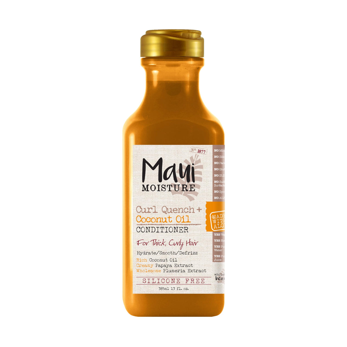 Maui Moisture Curl Quench + Coconut Oil Curl-Defining Anti-Frizz Conditioner to Hydrate and Detangle Tight Curly Hair, Softening Conditioner, Vegan,