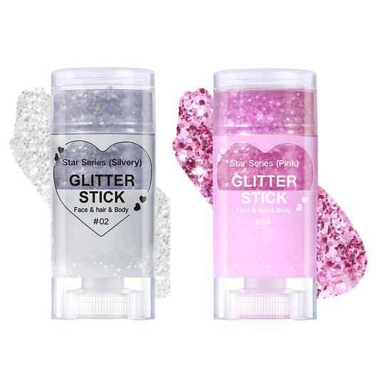 Body Glitter Stick,Mardi Gras Accessories,Sparkling Face Hair Glitter,Mermaid Sequins Chunky Glitter Face Paint,Singer Concert Outfit Festival Rave Beauty & Personal Care MINXUEYEN