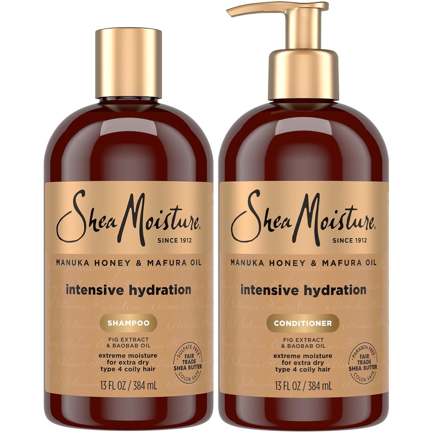 SheaMoisture Shampoo & Conditioner, Manuka Honey & Mafura Oil Intensive Hydration for Extra Dry, Damaged Hair, 13 Oz Ea Beauty & Personal Care Shea Moisture