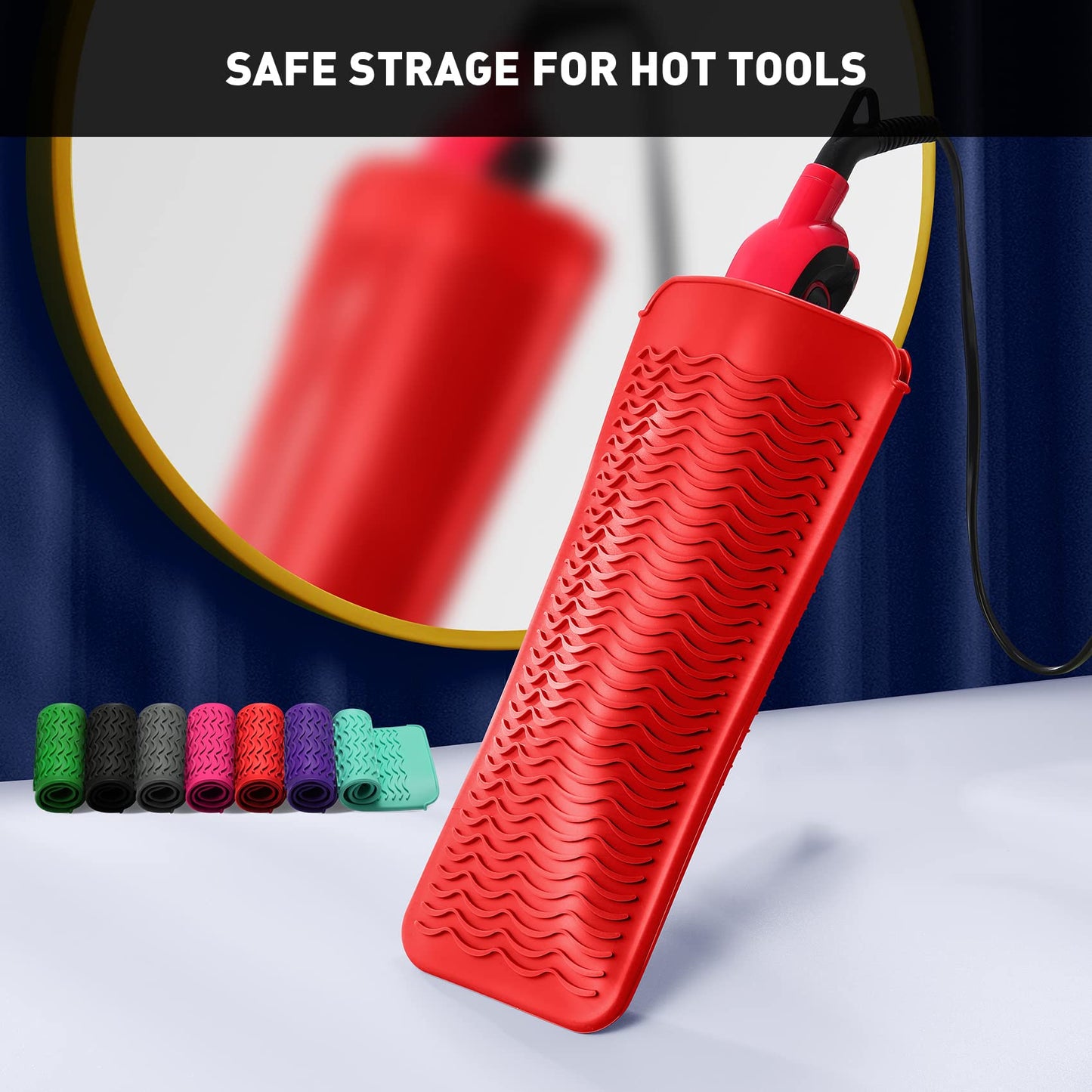 ZAXOP Resistant Silicone Mat Pouch for Flat Iron, Curling Iron,Hot Hair Tools (Red) Beauty & Personal Care ZAXOP