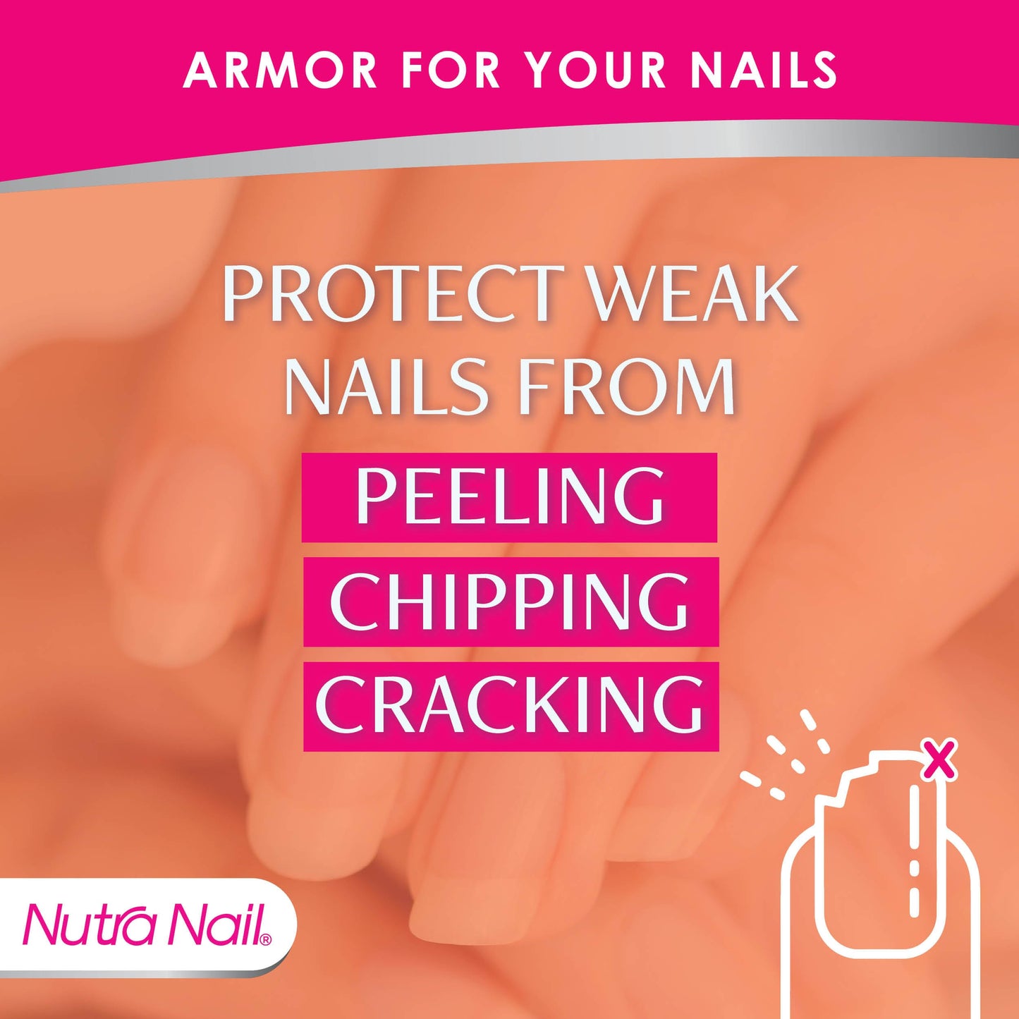 Nutra Nail Invisible Flex Hardener - Instant Protective & Restorative Clear Gel Top Coat Shield for Brittle, Damaged Nails - 0.5 Fl Oz Beauty & Personal Care Nutra Nail