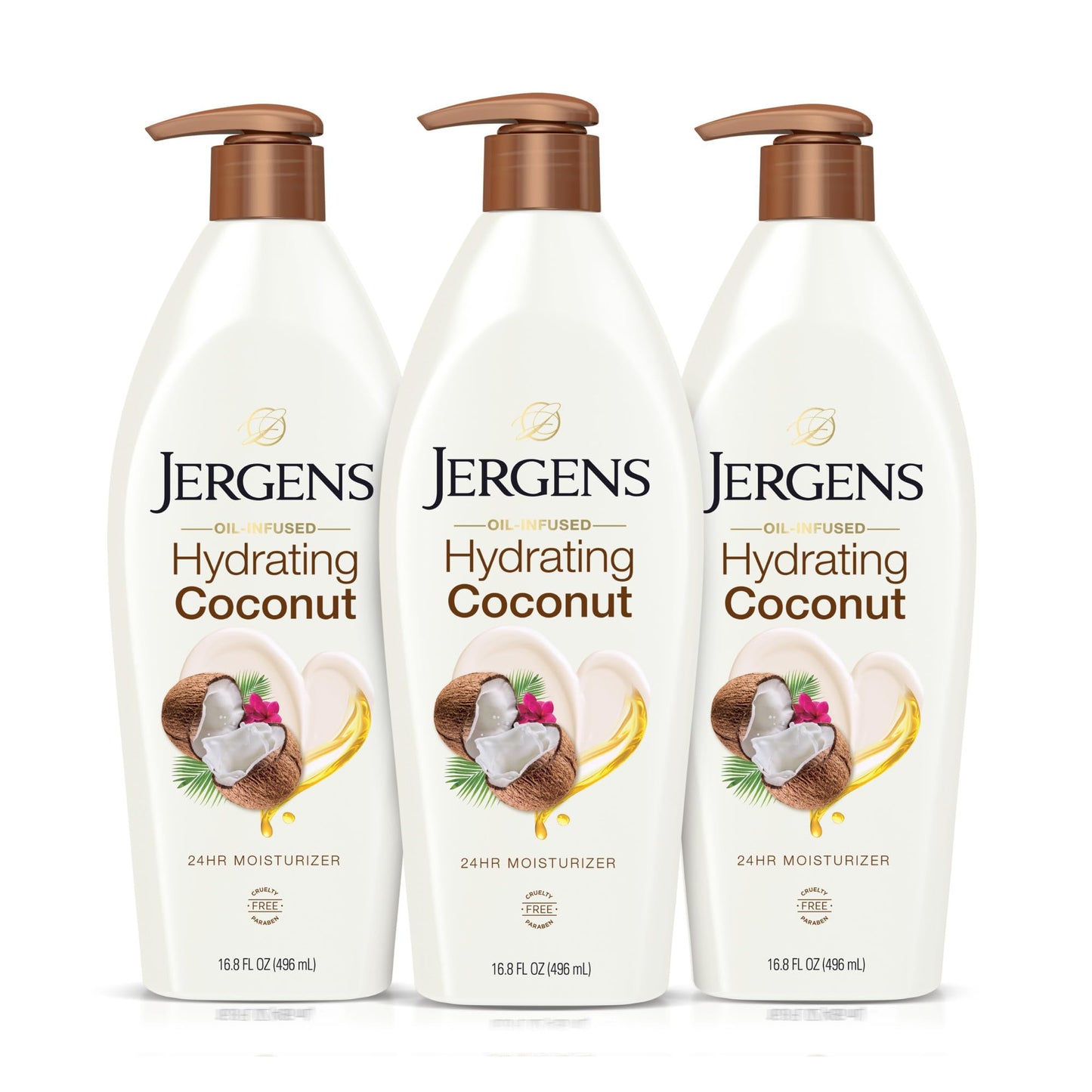 Jergens Hydrating Coconut Body Lotion for Dry to Extra Dry Skin, Moisturizer that Instantly Hydrates Skin with Coconut Oil, Dermatologist Tested, 16.8 Beauty & Personal Care Jergens