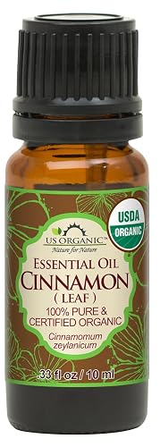 US Organic 100% Pure Cinnamon Leaf Essential Oil - USDA Certified Organic, Steam Distilled - W/Euro Dropper (More Size Variations Available) (10 ml Beauty & Personal Care US Organic