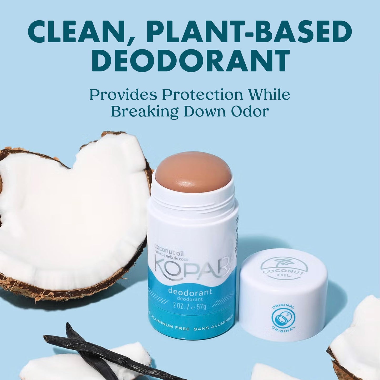 Kopari Aluminum Free Coconut Deodorant, Plant-Based Formula, No Aluminum, Parabens or Baking Soda, Everyday Odor Protection, Original, 2 Pack Beauty and Personal Care Kopari