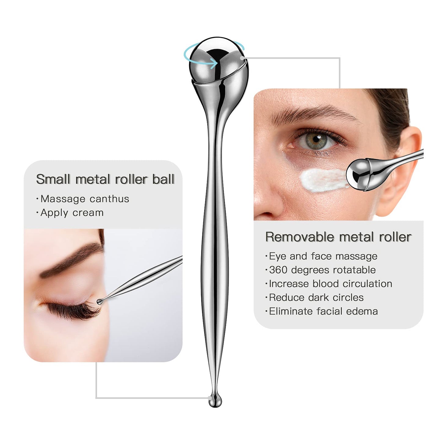 LISAPACK Metal Eye Cream Roller Wand, Face Massage, Facial Massager for Applicator, Reduce Puffiness Beauty & Personal Care LISAPACK
