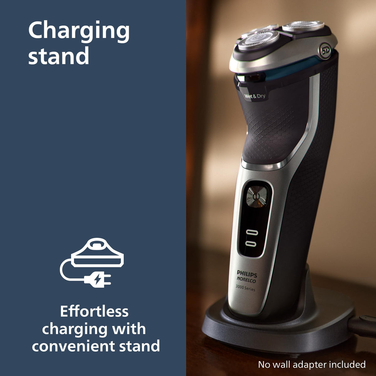 Philips Norelco Shaver 3900 Series, Wet and Dry Electric Shaver, P-Cap, Travel Pouch, Charging Stand, Storm Blue, Model S3341/92 Beauty & Personal Care Norelco