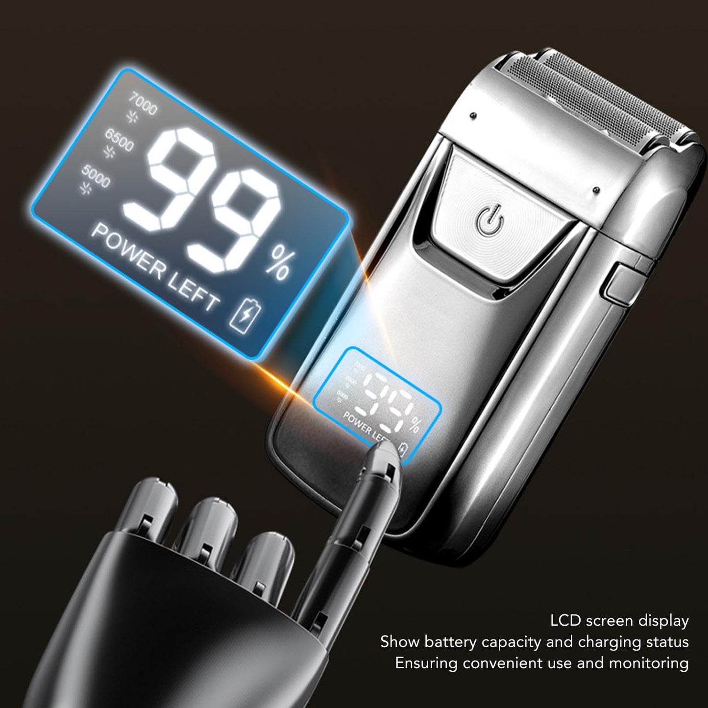 XHTLLO Hair Clippers, LCD Display Electric Hair Clipper for Men, Floating Stainless Steel Cutter, Efficient Trimming Perfectly Fit Cordless Barber Beauty and Personal Care XHTLLO