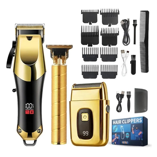 USB Rechargeable Men's Hair Clippers 3-Piece Set Professional Oil Head & Detail Electric Trimmers, Ideal Grooming Kit for Home Use(Coordinates) Beauty and Personal Care HPNZNNVW