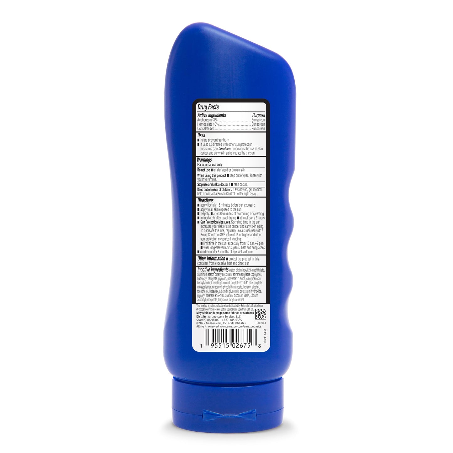 Amazon Basics Sport Sunscreen Lotion SPF 30, Water Resistant (80min), Formulated without Octinoxate & Oxybenzone, Broad Spectrum UVA/UVB Protection, 8 Beauty & Personal Care Amazon Brand - Solimo