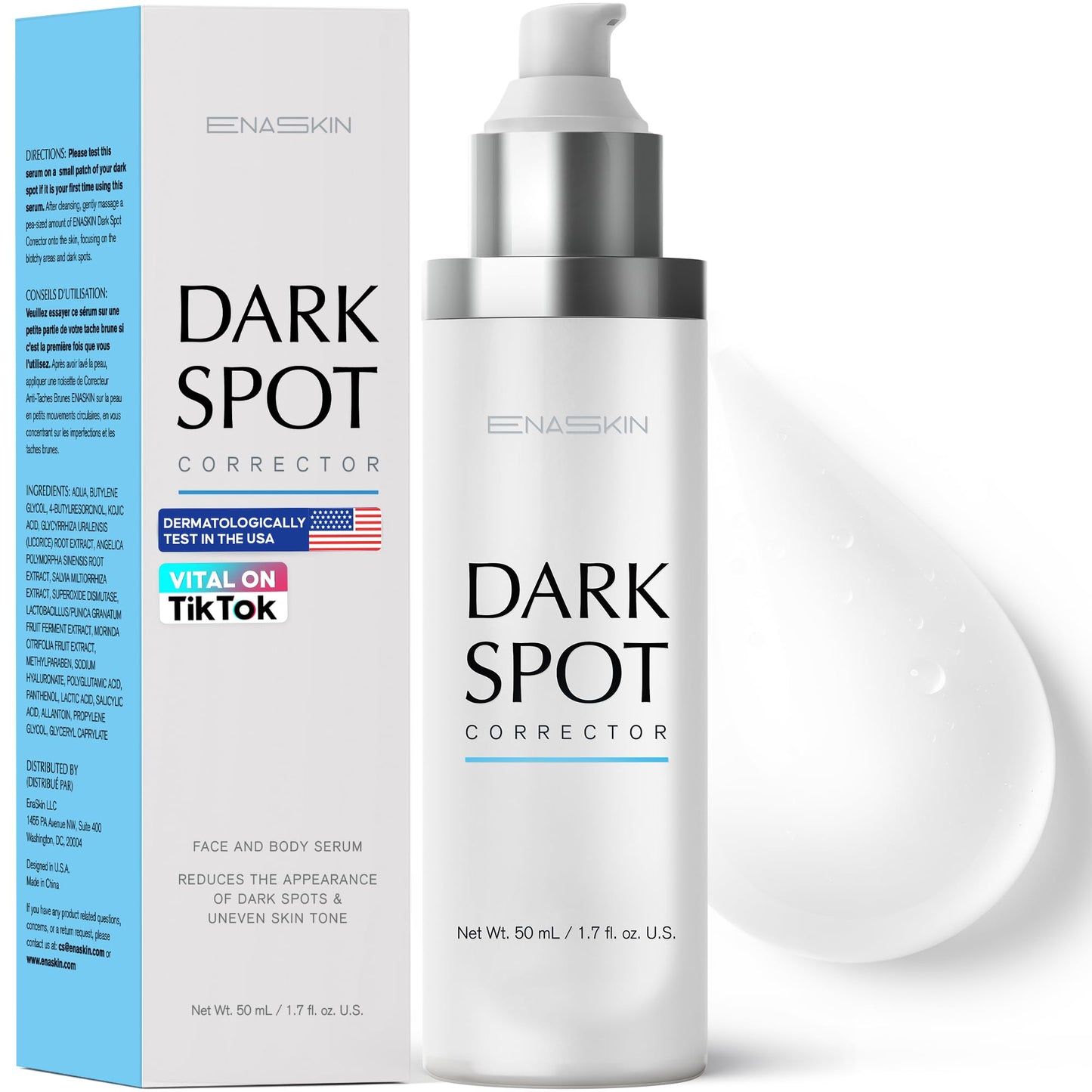 EnaSkin Dark Spot Remover for Face and Body: Advanced Formula Spot Corrector Cream to Fade Age Spots, Sun Spots, Freckles, Melasma, and Brown Spots Beauty and Personal Care EnaSkin Default Title
