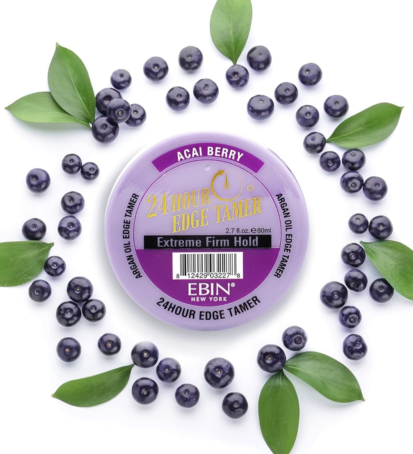 24 Hour Argan Oil Edge Tamer Refresh (8.25oz/ 250ml, Acai Berry) | Extreme Firm Hold, Smooths & Tames Frizz | No Flaking or Drying | High Shine, Long Beauty & Personal Care EBIN NEW YORK