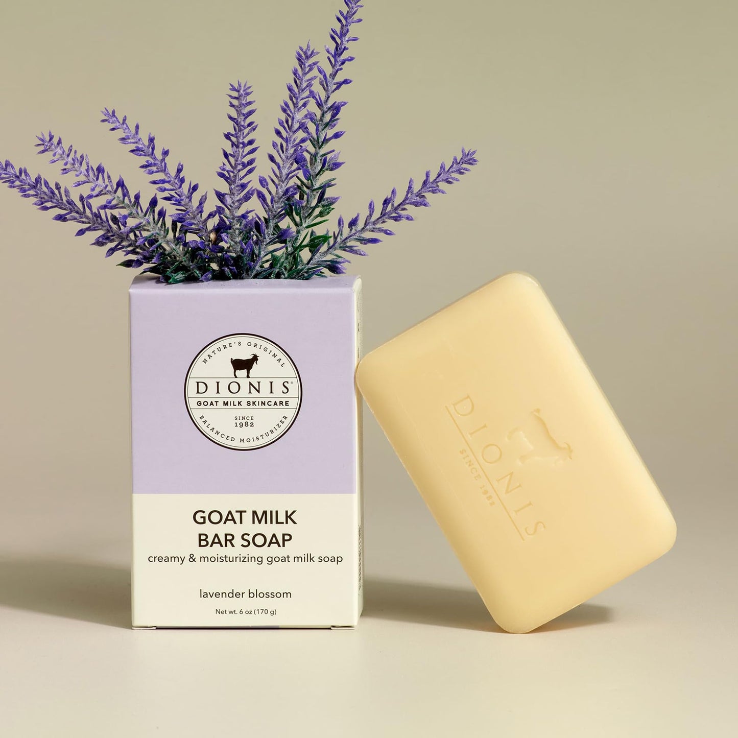 Dionis Goat Milk Skincare 6oz Lavender Blossom Scented Hand & Body Bar Soap - Moisturize, Restore, for All Skin Types, Non Greasy, No Residue Beauty & Personal Care Dionis