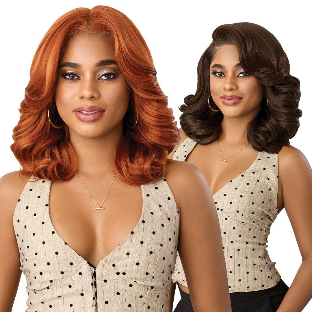 Outre Lace Front Wig - Perfect Hair Line 13X6 - NUEBLEND - Human Hair Blend - Body Wave 14" (AUBURN)