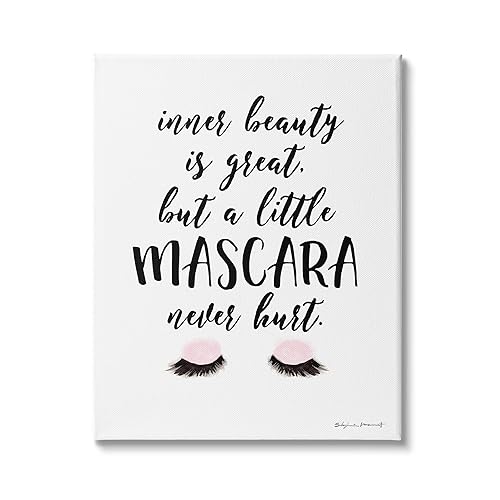 Stupell Industries A Little Mascara Never Hurt Phrase Glam Lashes Beauty & Personal Care Stupell Industries