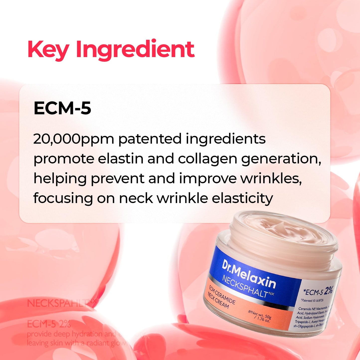 Dr.Melaxin Necksphalt Firming Cream with ECM-5 20,000ppm, Firming & Lifting Neck Cream for Wrinkles & Sagging Skin, Ceramide & Collagen for Elasticity Beauty and Personal Care Dr.Melaxin