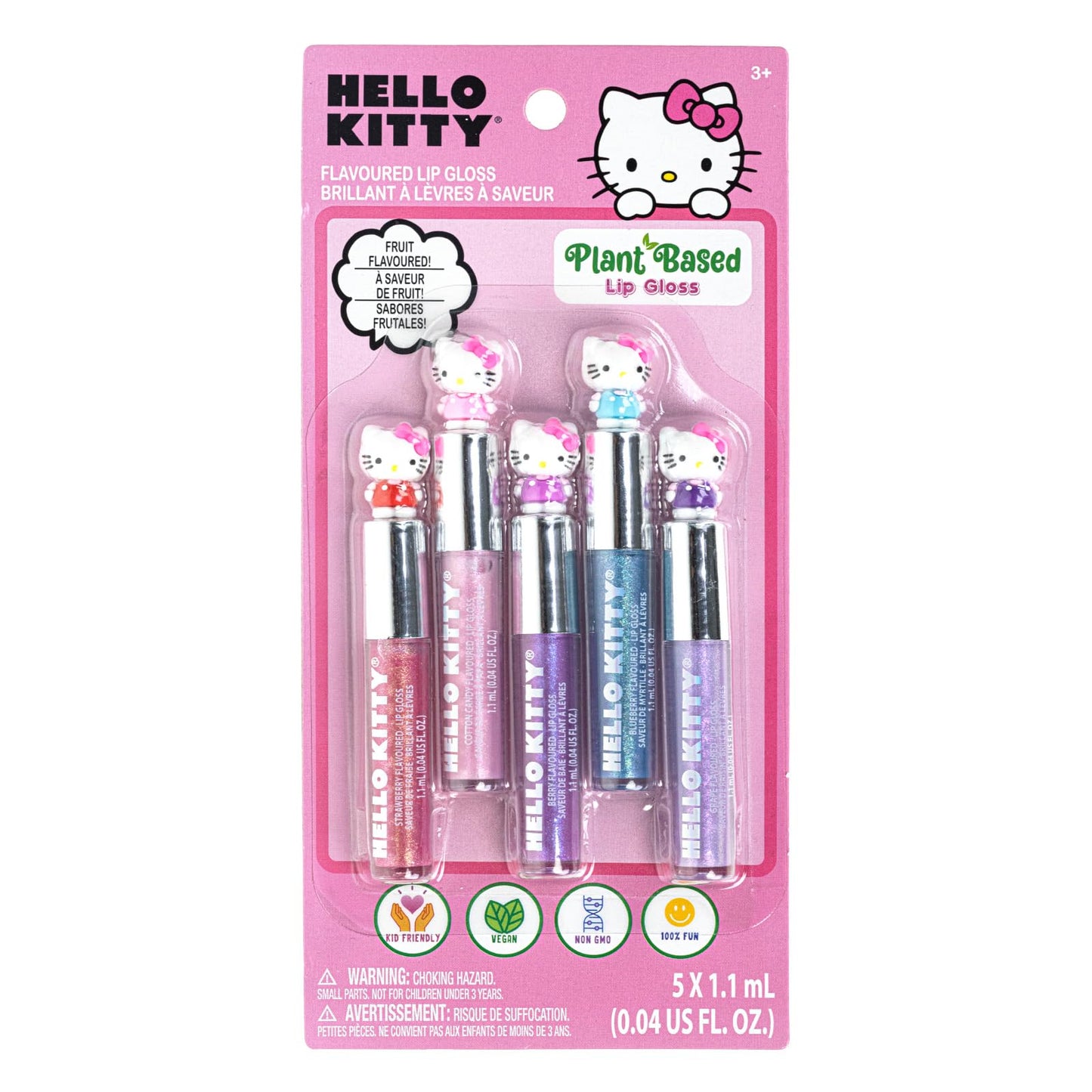 Hello Kitty 5 Pc Plant Based, Moisturizing Lip Gloss Makeup Set for Girls Kids Toddlers, Perfect for Parties Sleepovers Makeovers Birthday Gift for Beauty & Personal Care Townley Girl