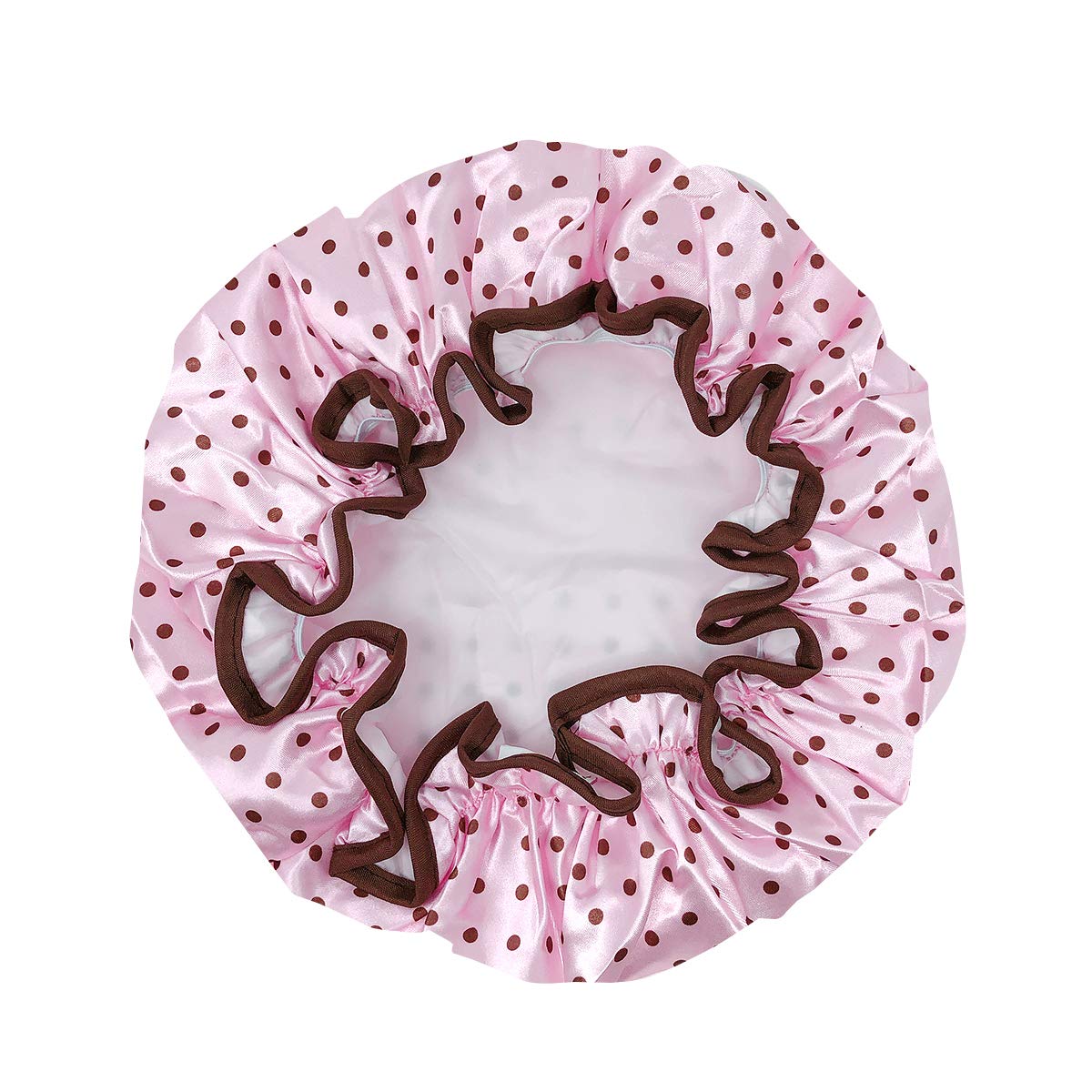 allydrew Reusable Women's Waterproof Shower Caps for Long Hair, Pink Polka Dots Beauty & Personal Care allydrew