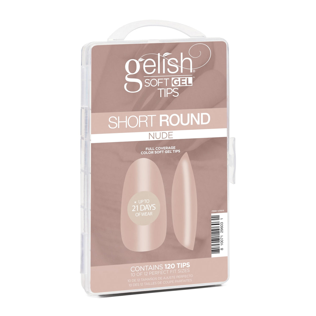 Gelish Nude Soft Gel™ Tips Press on Nails Extension - Nude Short Round, 120 Count