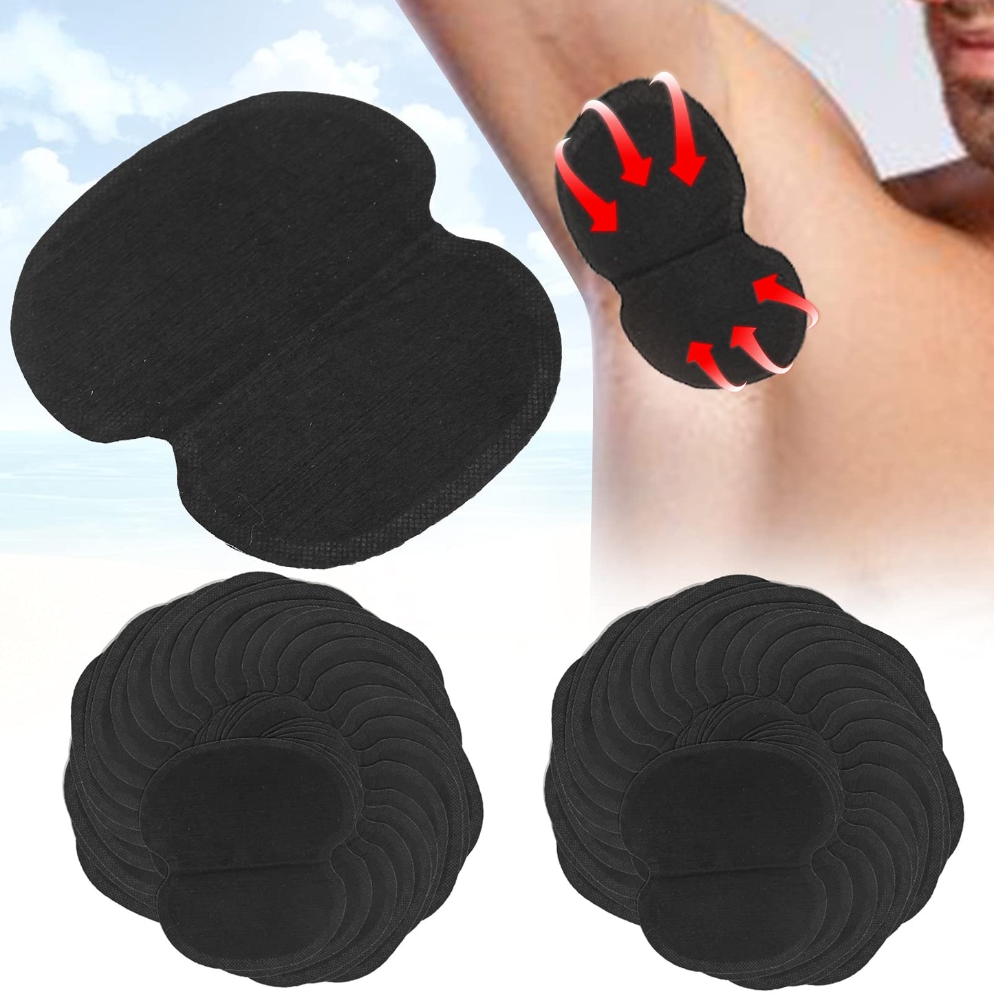 Disposable Underarm,60pcs Underarm Armpit NonWoven Fabric Dress Clothing Underarm Black Beauty and Personal Care Tbest