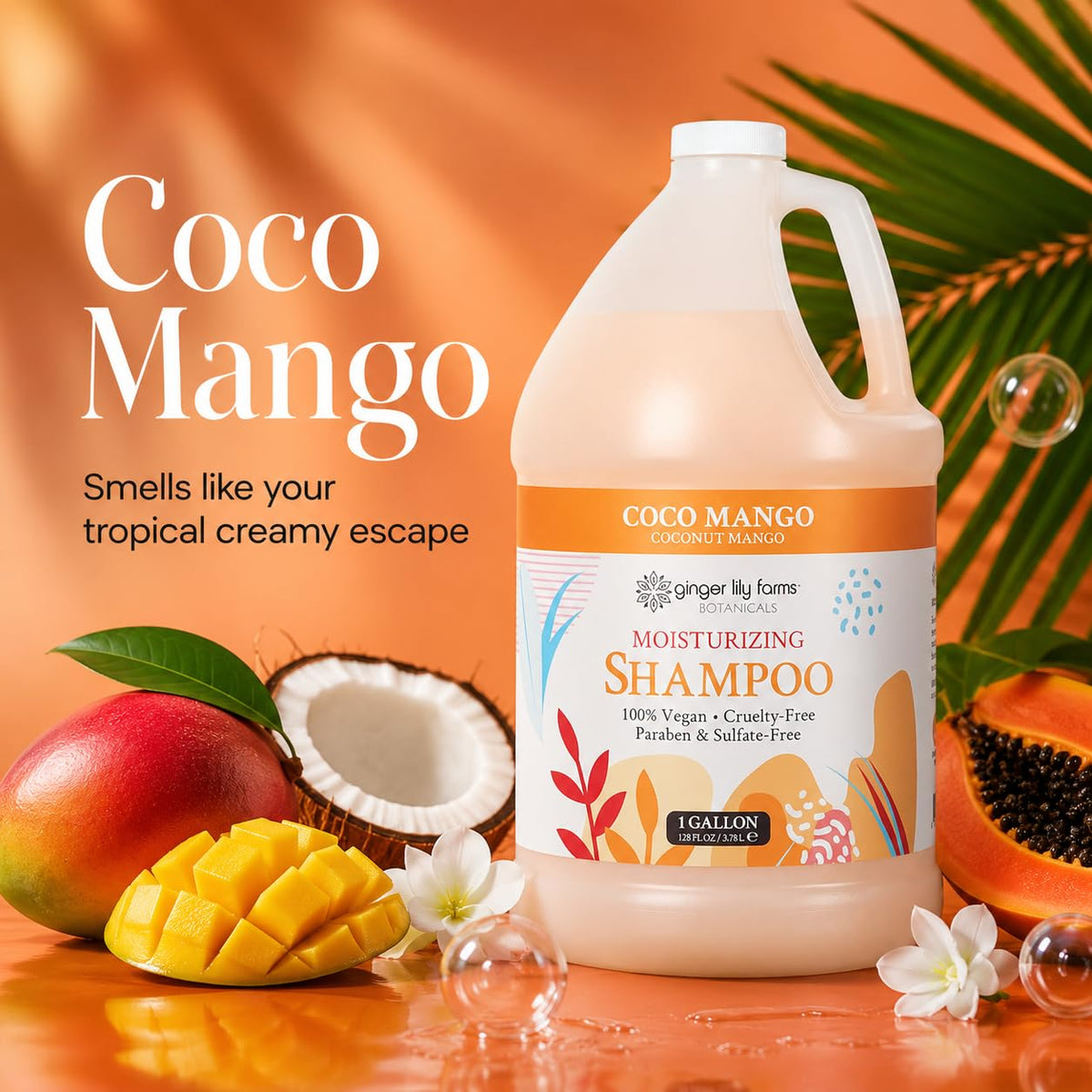 Ginger Lily Farms Botanicals Shampoo, 128oz/4pk, Coco Mango
