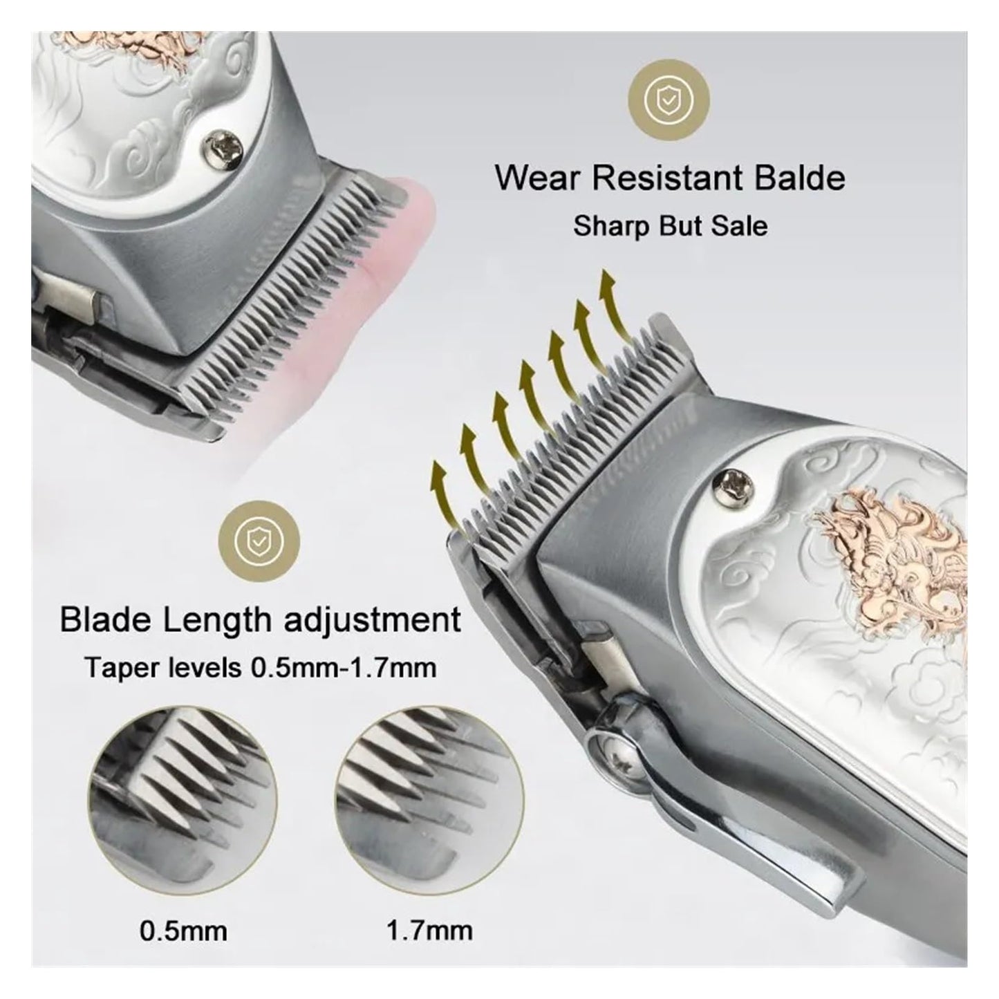 Razors Hair Clipper Cordless Professional LCD Display Shaver Electric Trimmer for Men Haircut Machine Barbershop USB(Bronze) Beauty and Personal Care EWKYLSEM