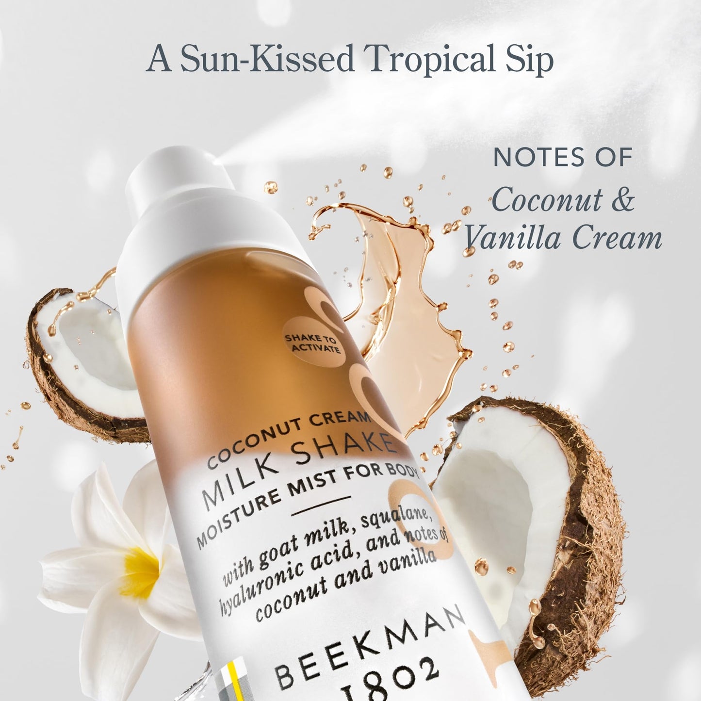 Beekman 1802 Milk Shake Hydrating Body Mist - Alcohol-Free Moisture with Goat Milk, Hyaluronic Acid & Squalane, Lightweight Skin Softening Spray Beauty & Personal Care Beekman 1802