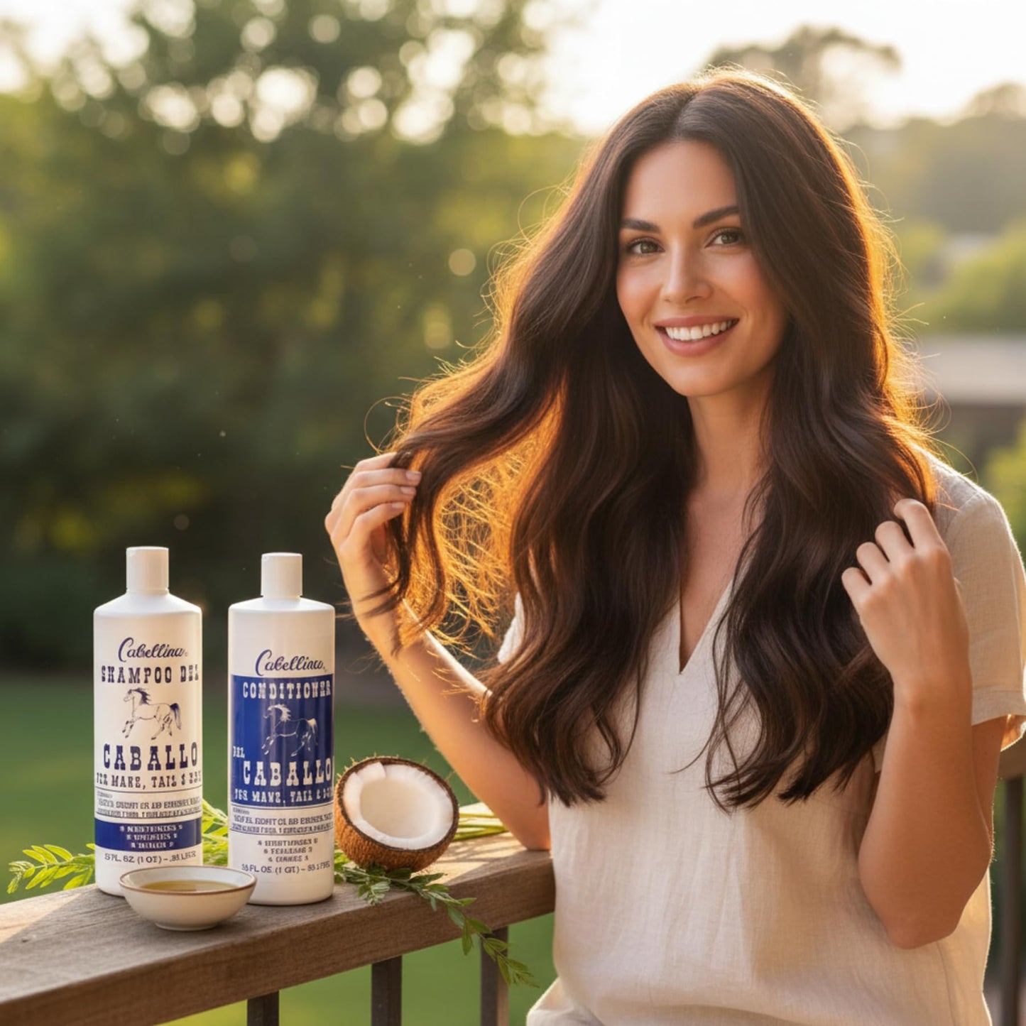 Cabellina Shampoo and Conditioner del Caballo, Enhance Volume and Shine with Horsetail Plant Extract, All Hair Type, 32 FL Oz Each, 2 Bottles Beauty & Personal Care Cabellina