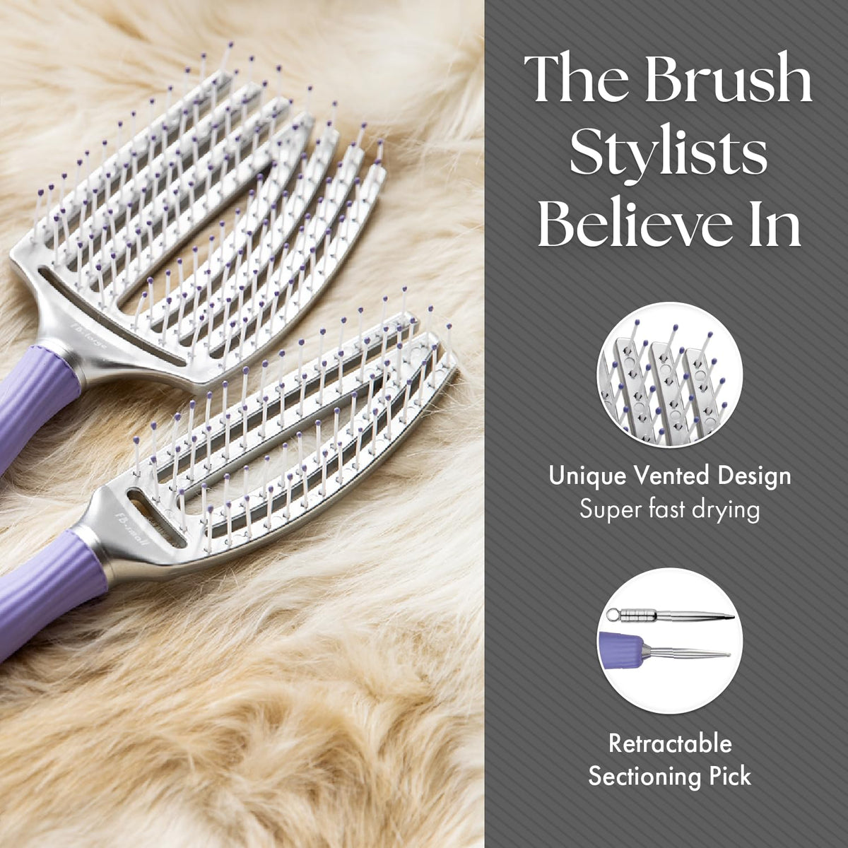 Olivia Garden Finger Brush Scalp-Hugging & Vented Paddle Hair Brush FB-SM (Small) Beauty & Personal Care Olivia Garden