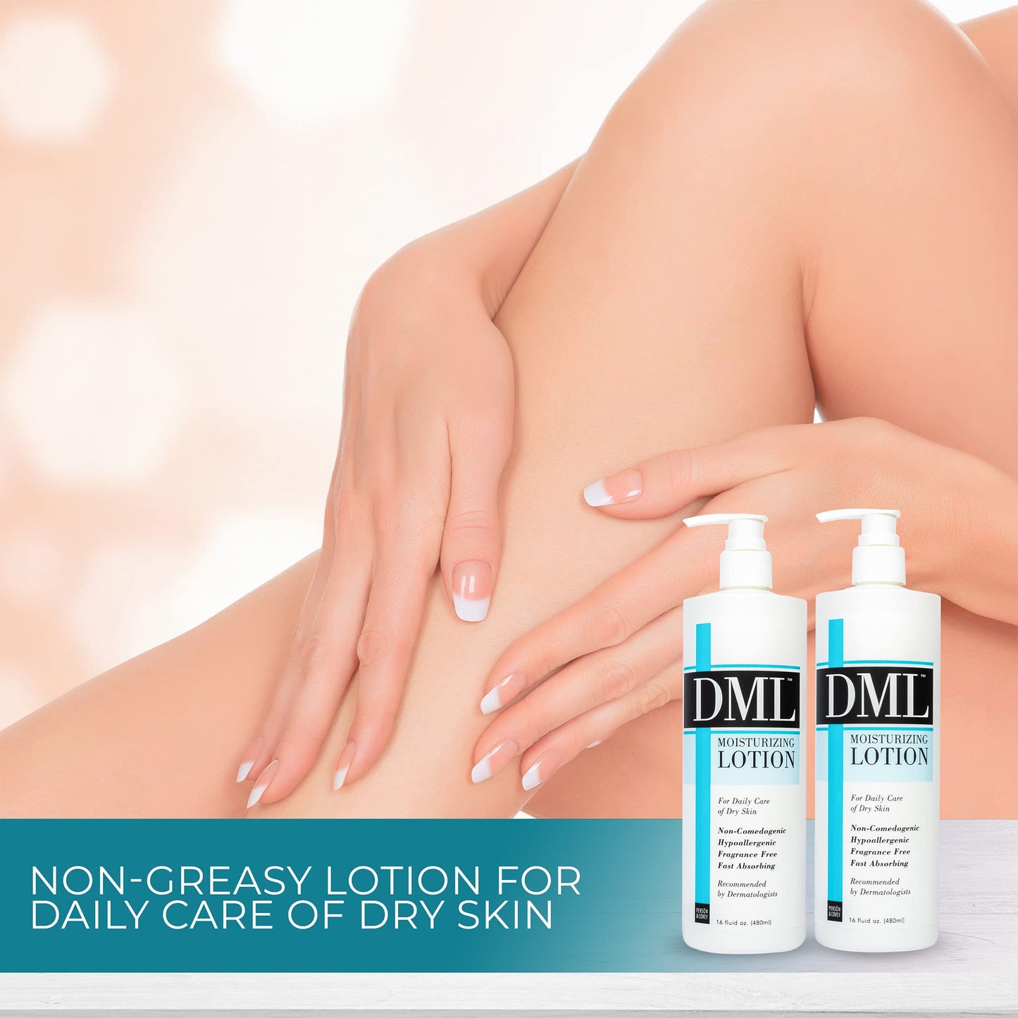 DML Moisturizing Lotion- Hydrating Hand and Body Moisturizer / Hypoallergenic Body Lotion for Dry and Cracked Skin / Gentle, Unscented Moisturizing Beauty & Personal Care DML