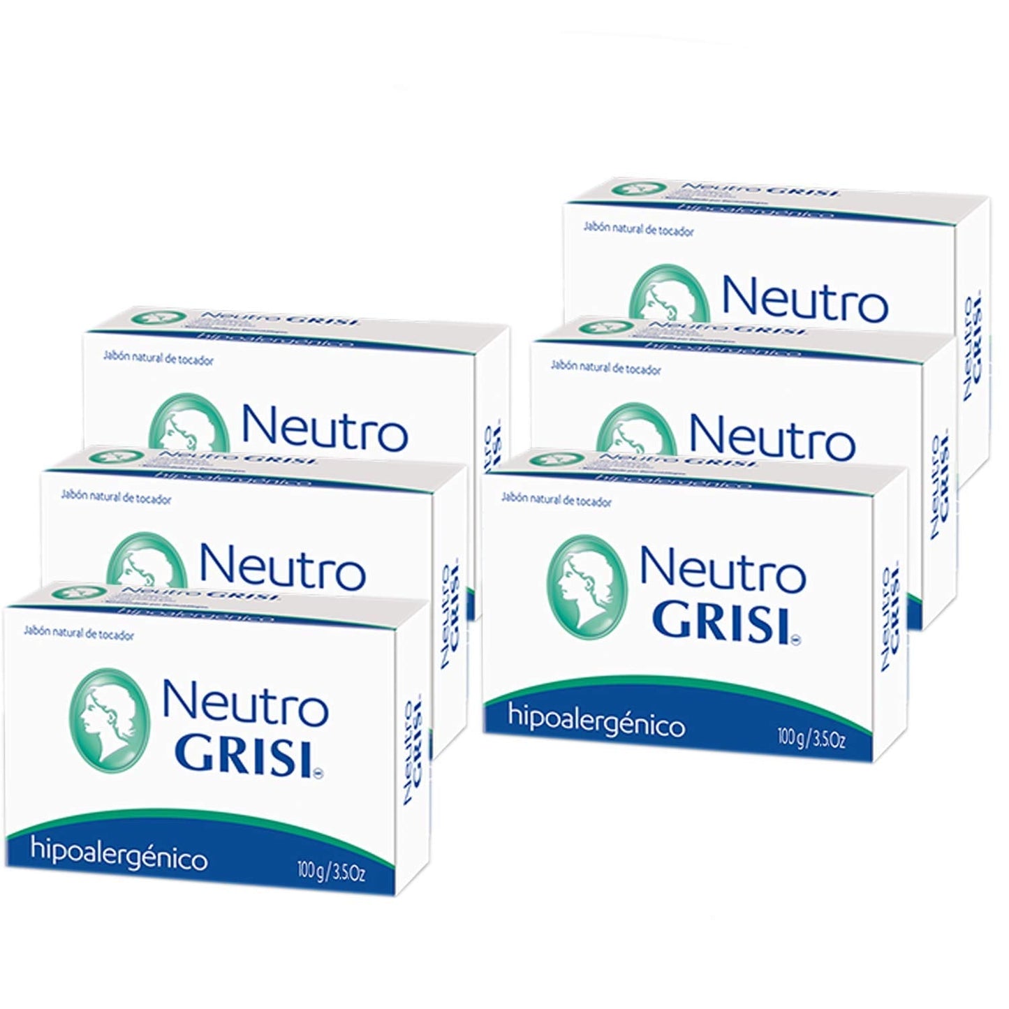 6pk - Neutral Soap - Hypoallergenic - Jabon Neutro - Grisi Beauty & Personal Care Grisi