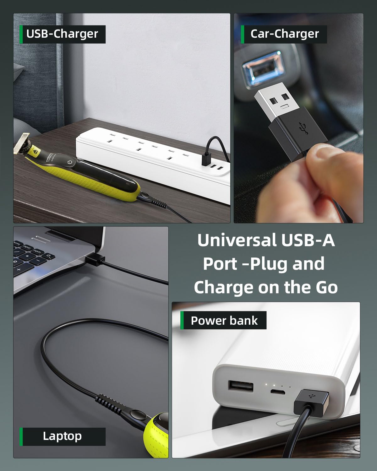 Superer 5V USB Charger Cord Fit for Philips Norelco One Blade 360 Newer Model QP2724 QP2834 QP1924 QP4631 QP6542 QP4530, MG7910 MG5910 MG9510 MG9525 Beauty and Personal Care Superer