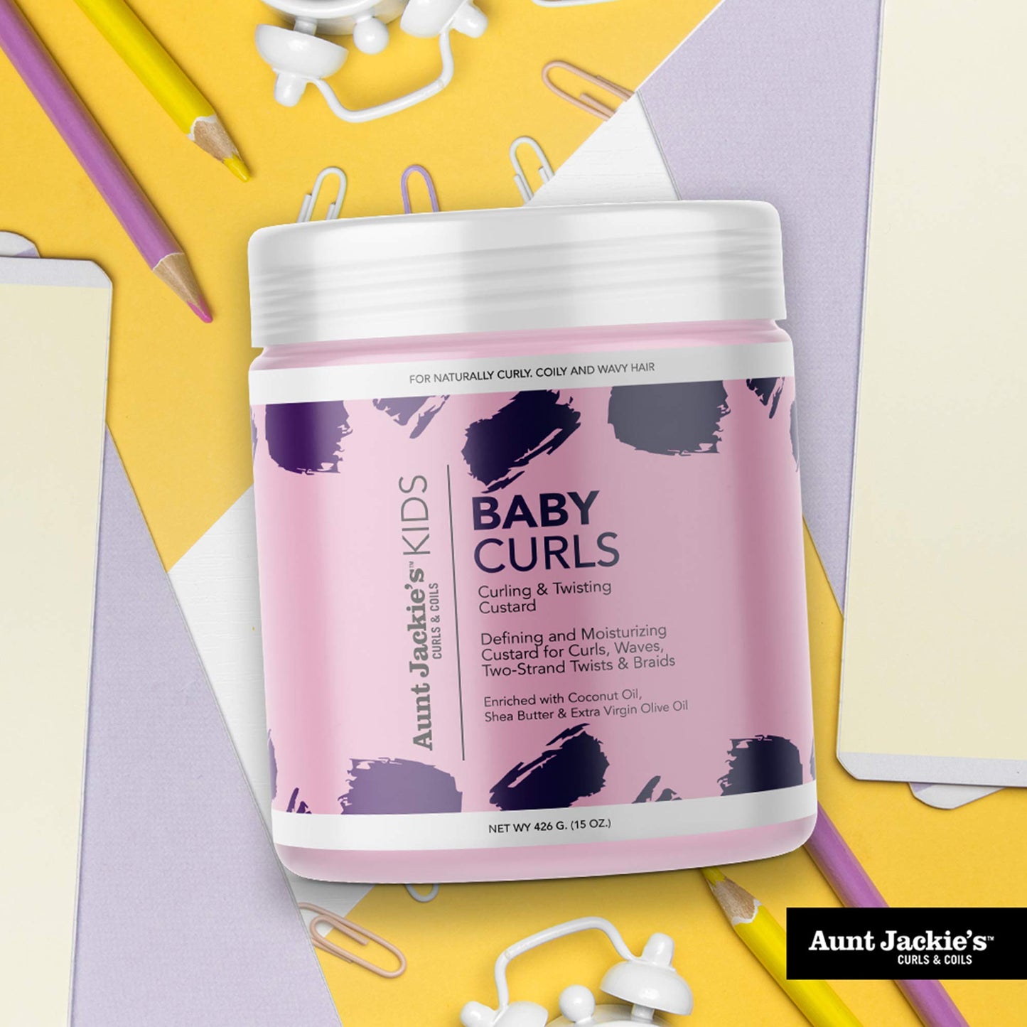 Aunt Jackie's Kids Baby Curls, Moisture Rich Curling and Twisting Custard for Naturally Curly, Coily and Wavy Hair, 15 oz, 2 Pack Beauty & Personal Care Aunt Jackie's
