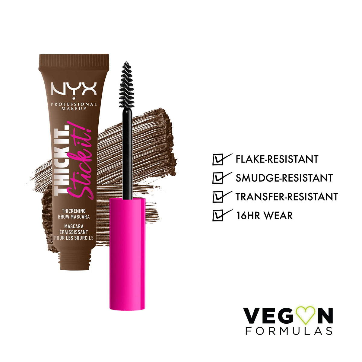 NYX PROFESSIONAL MAKEUP Thick It Stick It Thickening Brow Mascara, Eyebrow Gel - Brunette Beauty & Personal Care NYX PROFESSIONAL MAKEUP