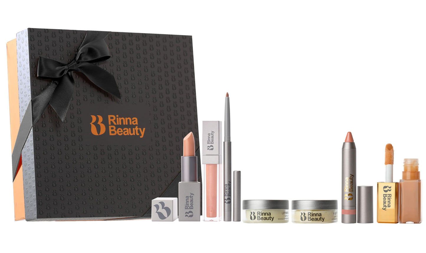 Rinna Beauty Lip Care Kit - Hydrating Lip Mask, Lip Exfoliator Scrub, Lip Gloss, Lipstick, Lip Liner, Lip Crayon, Lip Plumper Oil - Vegan, Cruelty Beauty and Personal Care Rinna Beauty