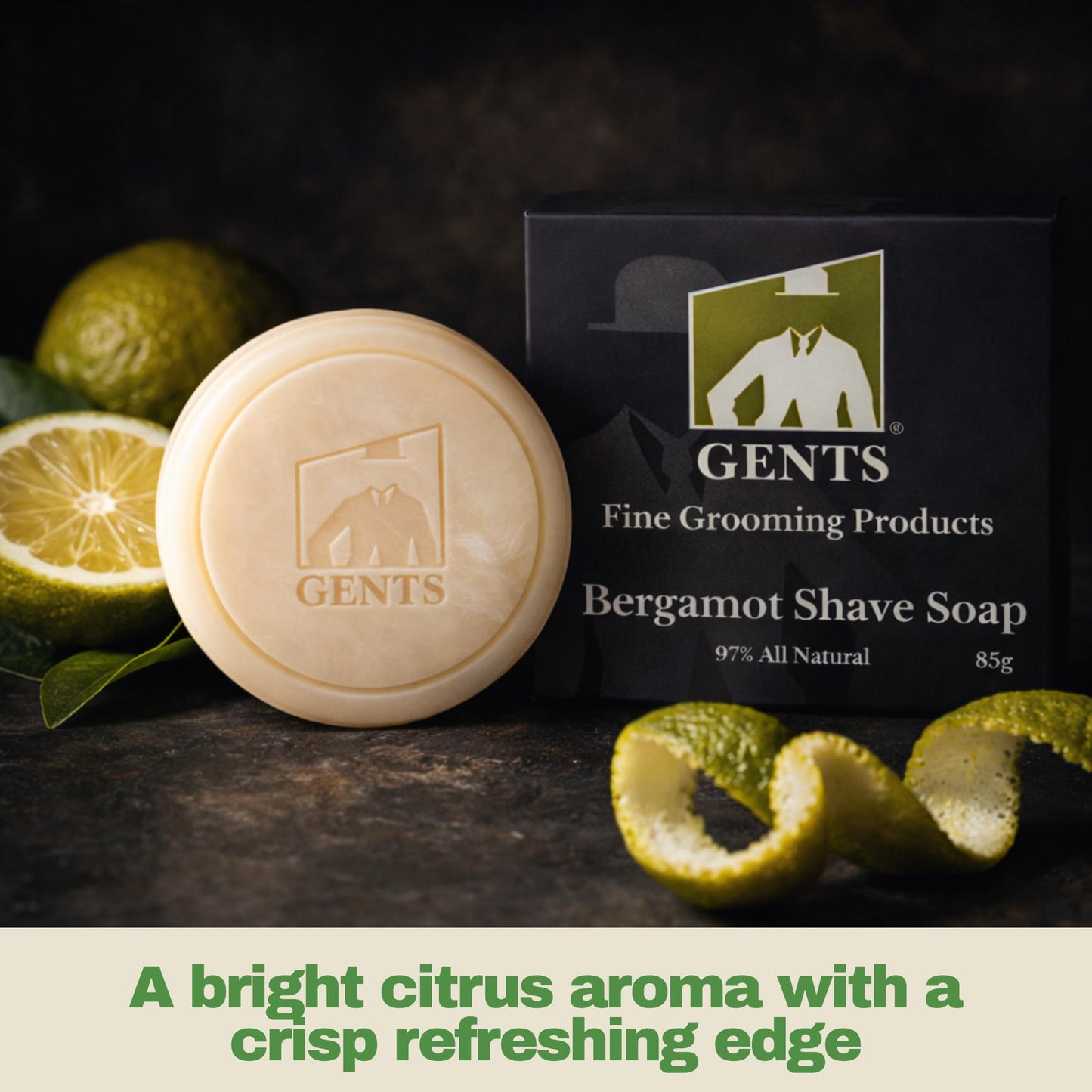 GENTS Men's Shaving Soap 97% All Natural Enriched With Shea Butter and Glycerin, Creates Rich Lather Form (3 PACK BERGAMOT) Beauty and Personal Care G.B.S